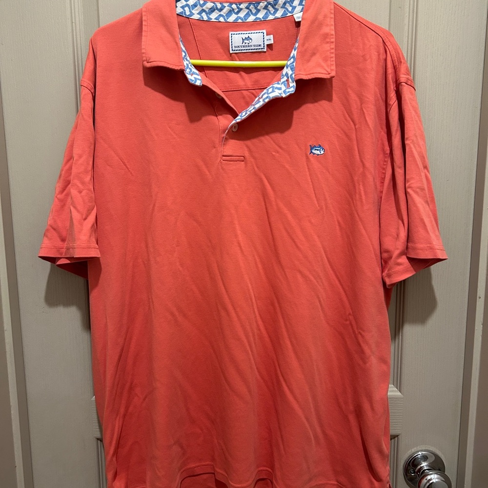 Southern Tide Orange Polo Shirt Casual Cotton